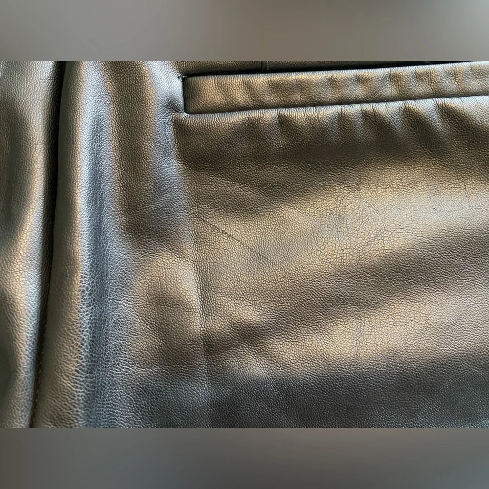 Bershka Black Flare Faux Leather Women's Pants High Rise Size XS